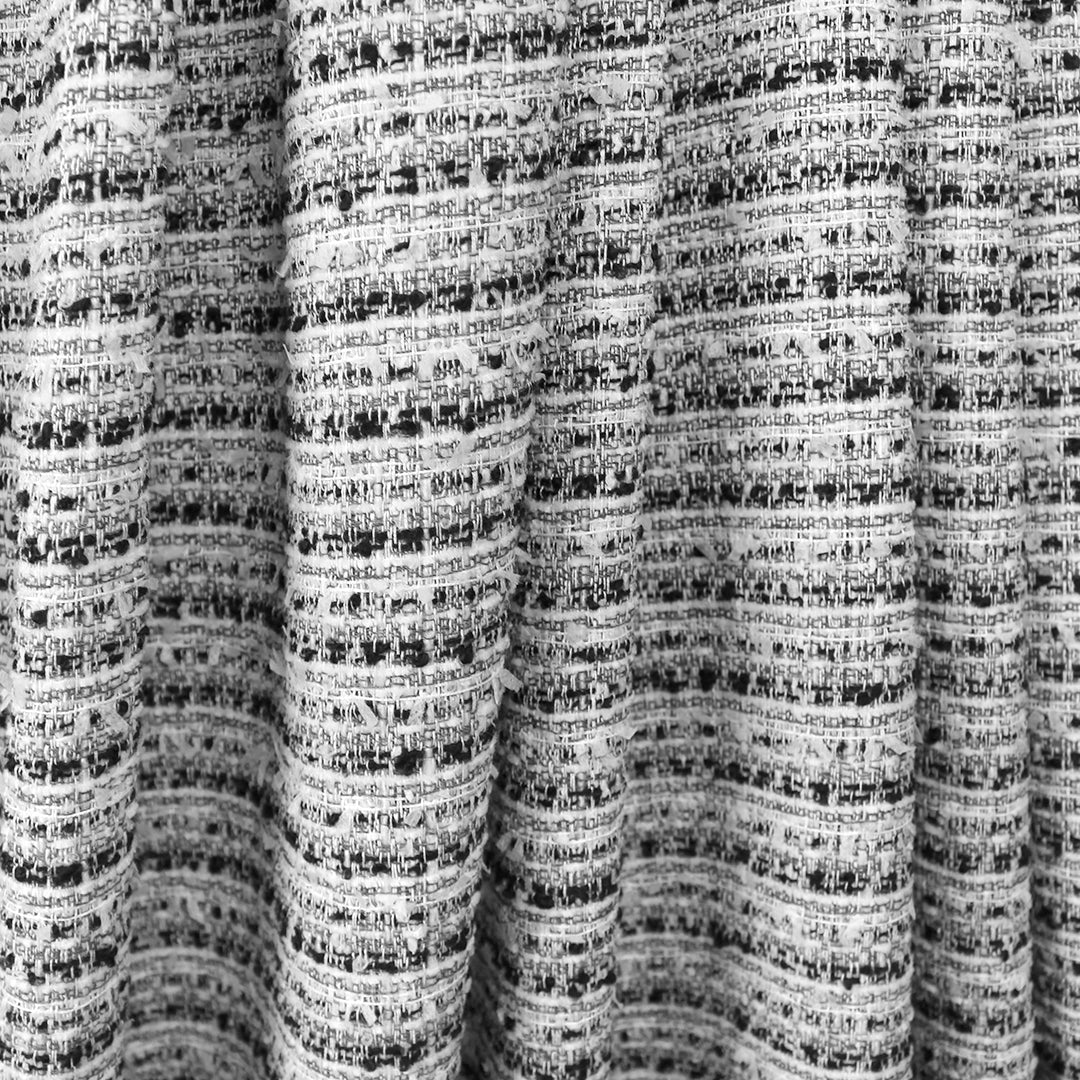 classic basketweave poly/wool tweed - black/white 1.875 yd