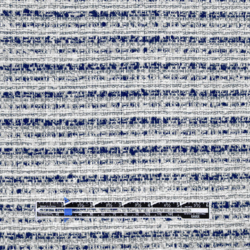 classic basketweave poly/wool tweed - navy/white 1.375 yds