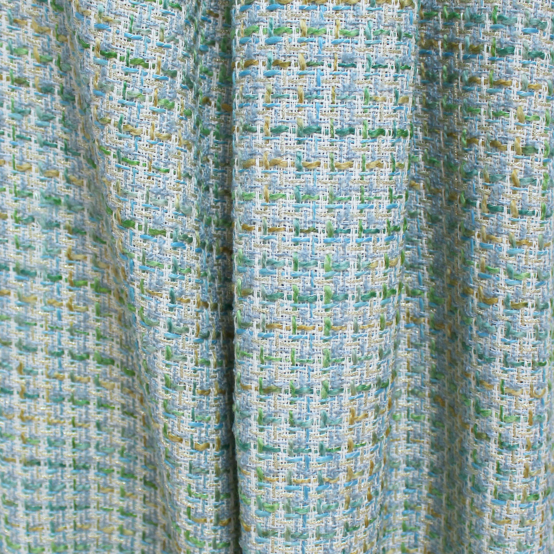 'Chanel-style' sparkly wool blend boucle' - seaglass/gold