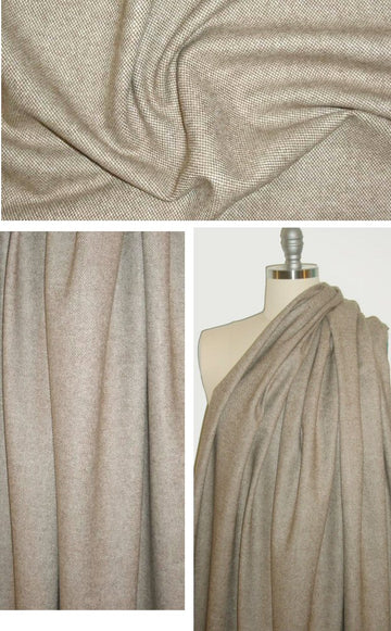 Italian taupe/sand tweed weave wool suiting