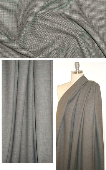 Italian french roast/gray tweed wool stretch suiting