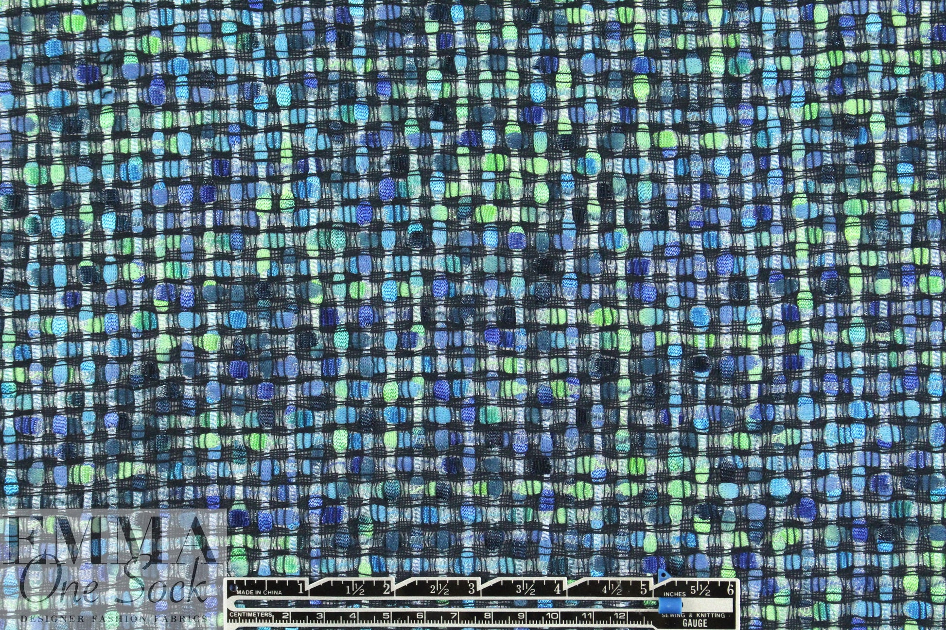 Carmen Marc Va1vo fancy weave boucle' - blue/green