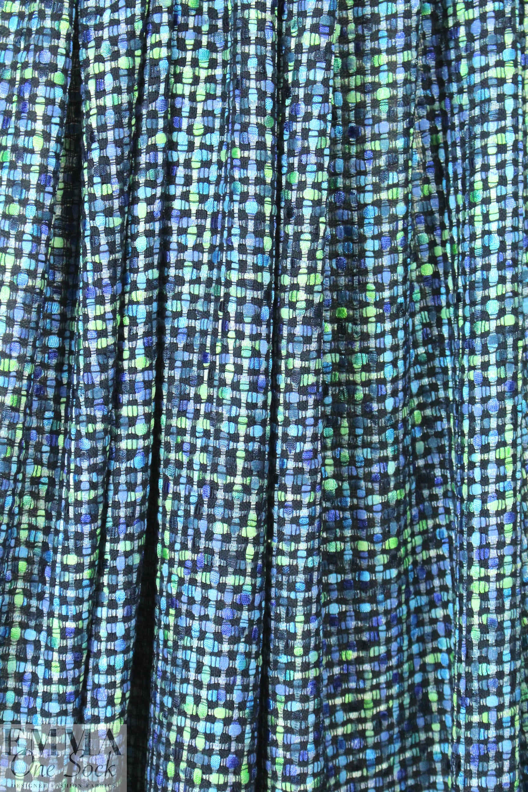 Carmen Marc Va1vo fancy weave boucle' - blue/green