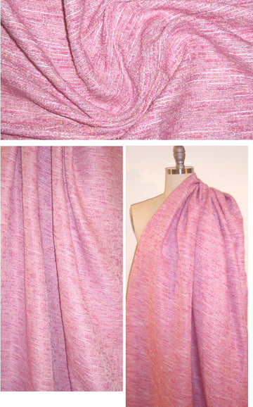 David Meister pink nubby cotton tweed suiting 1.8 yd