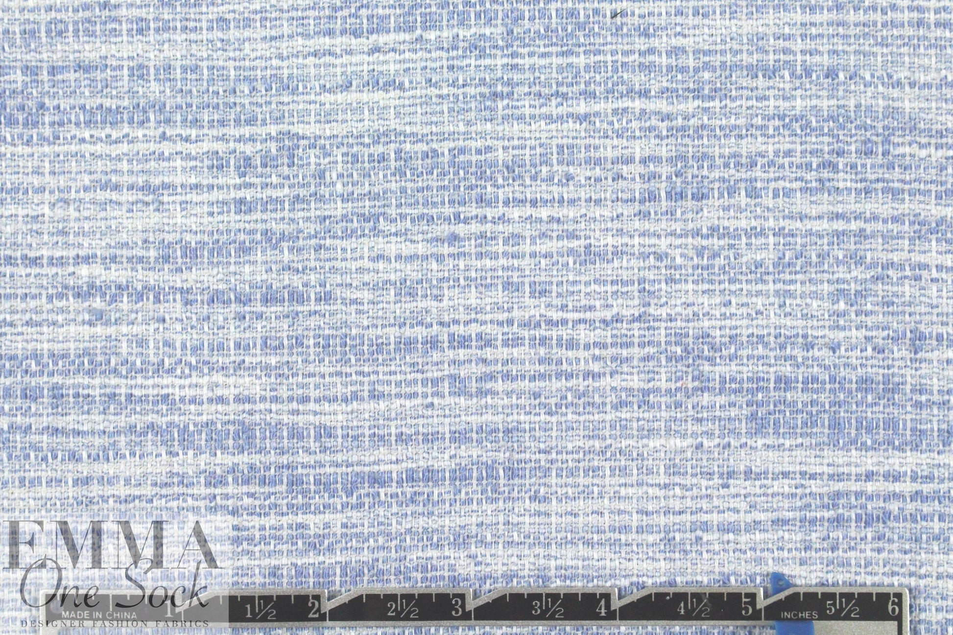 Spanish fiber blend tweed suiting - blue/white