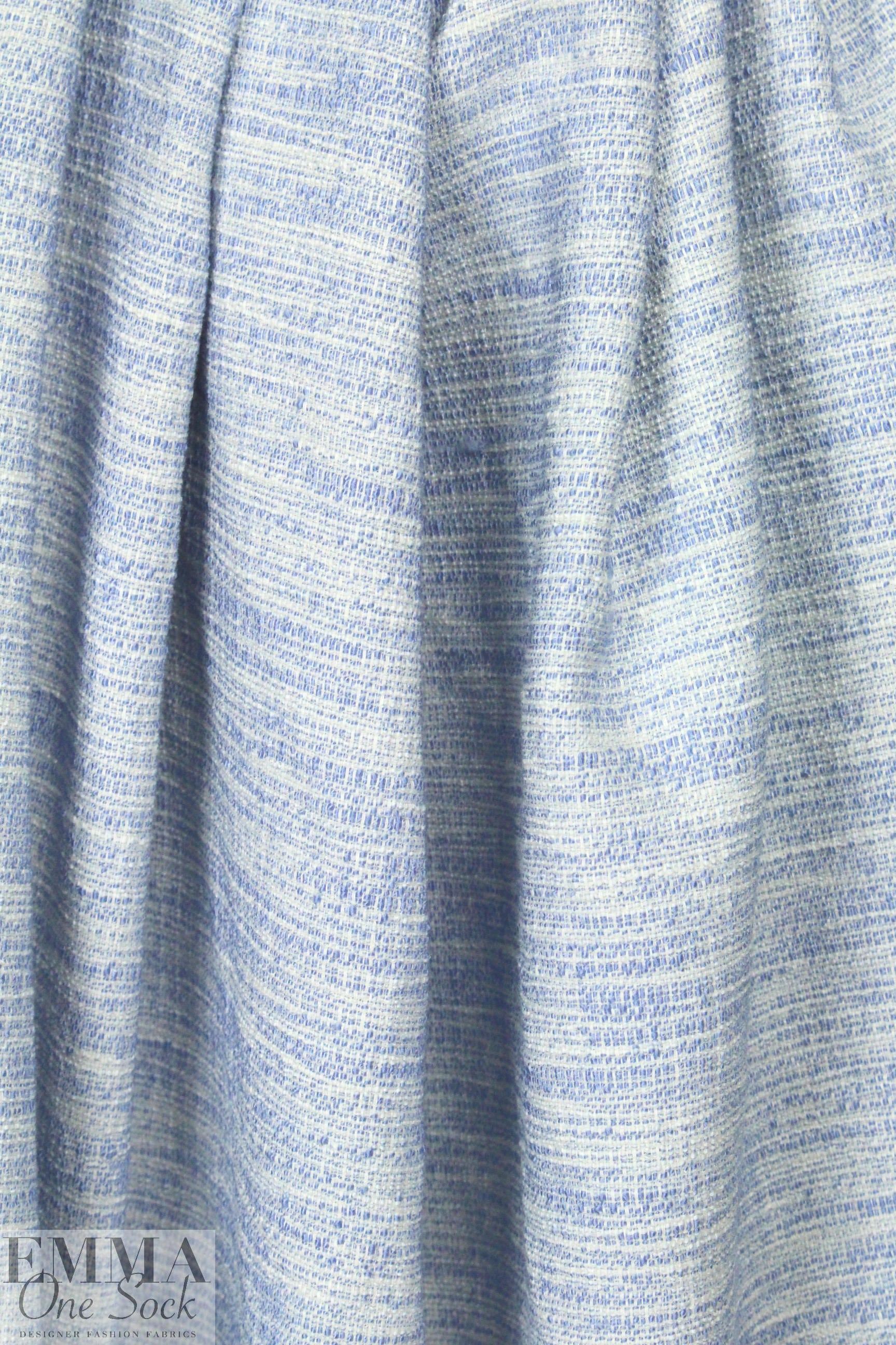 Spanish fiber blend tweed suiting - blue/white