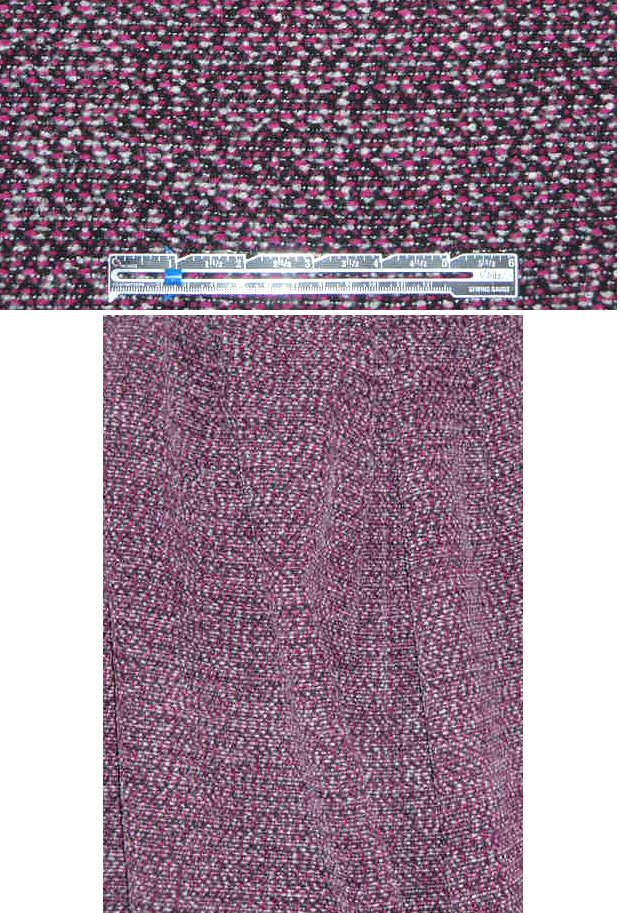 Italian fuschia/black/gray fancy tweed suiting 1.75 yd