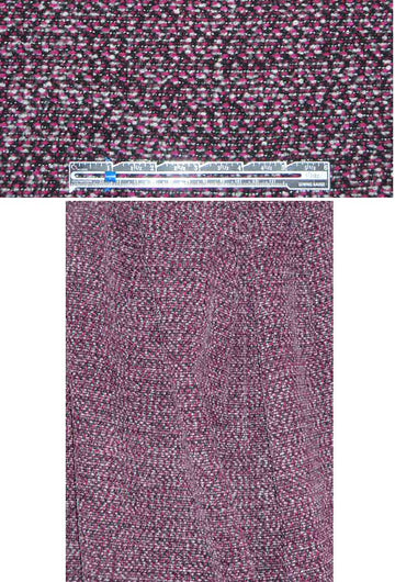 Italian fuschia/black/gray fancy tweed suiting 1.75 yd