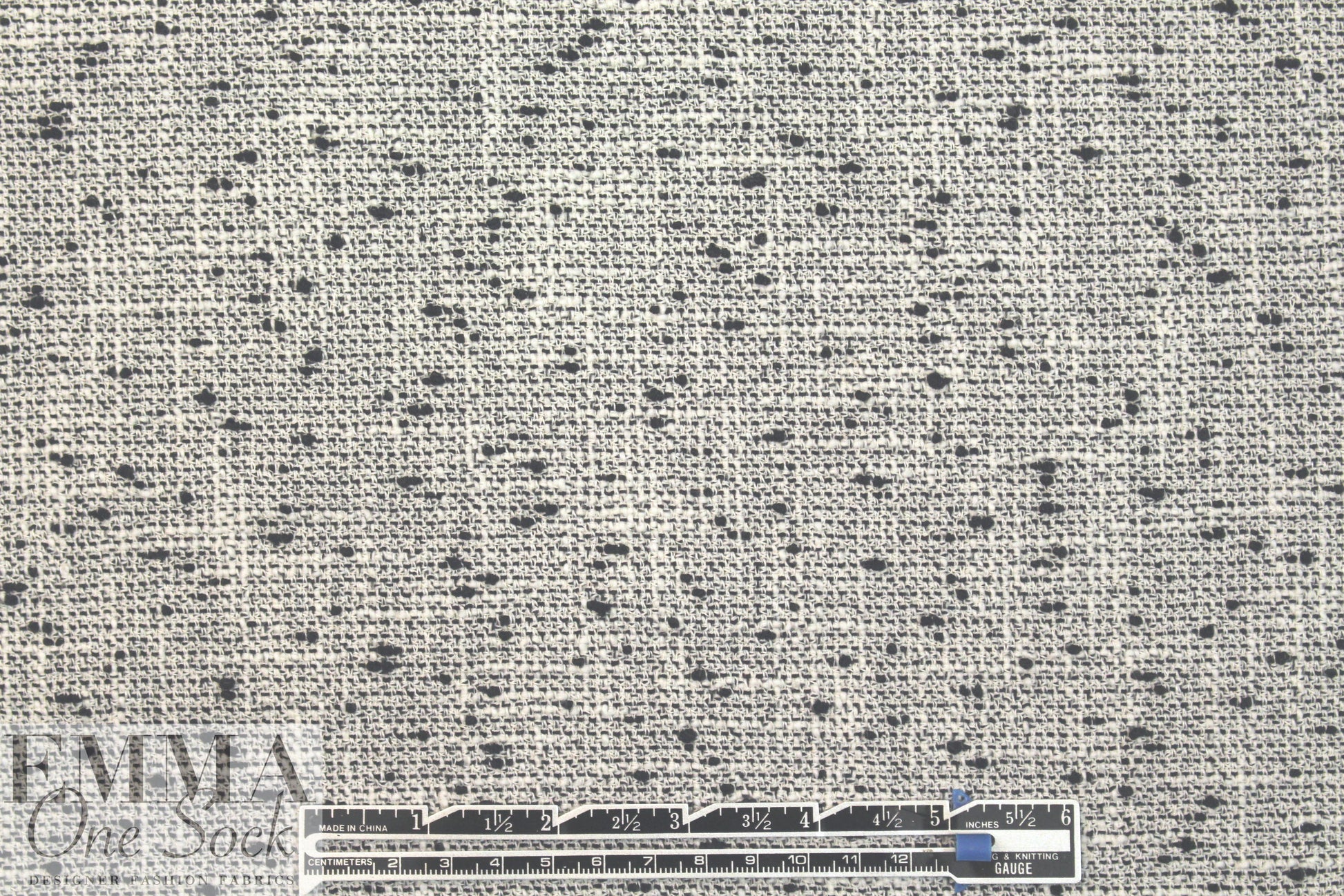 Rebecca Tay1or black/white textured stretch tweed 1 yard