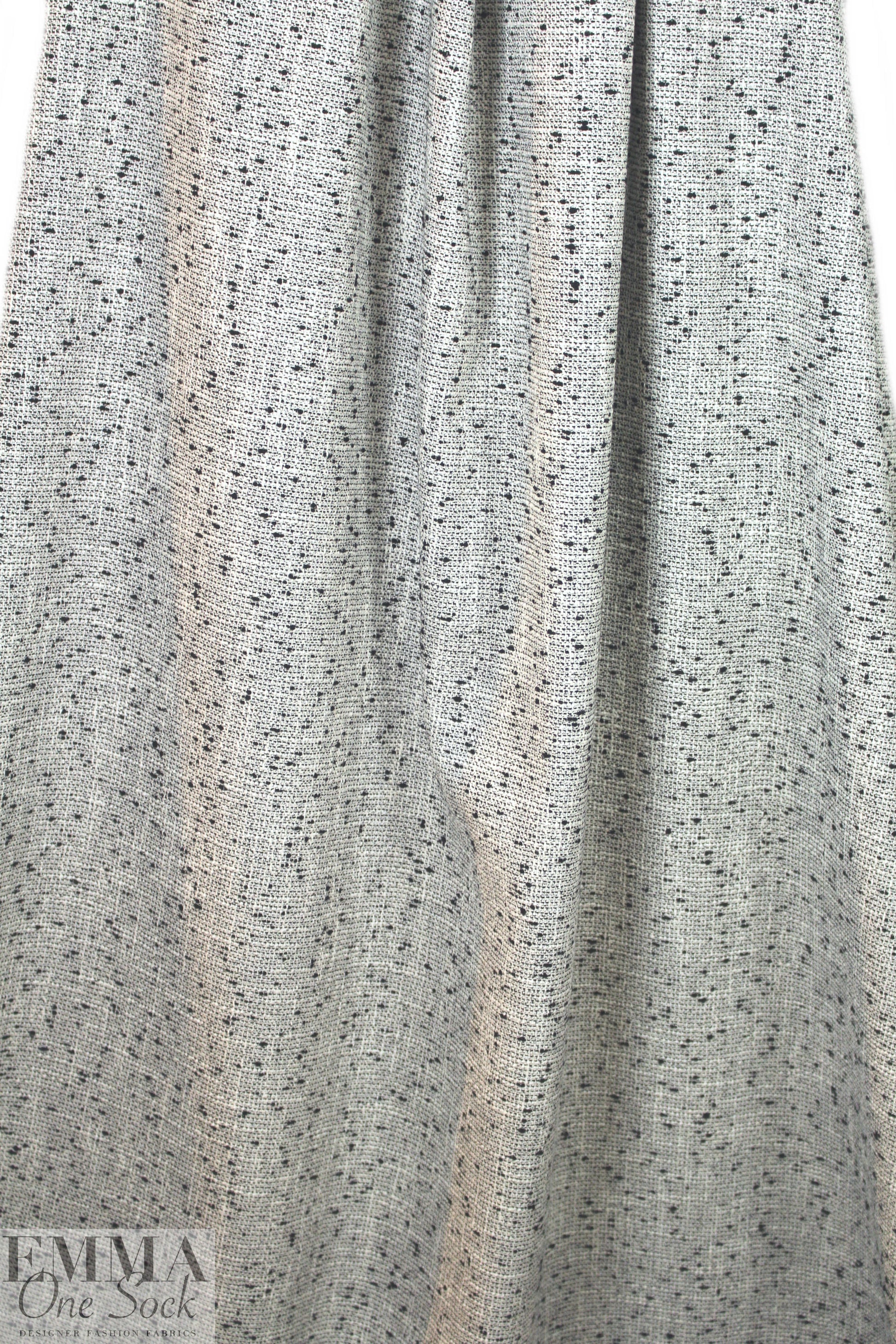 Rebecca Tay1or black/white textured stretch tweed 1 yard