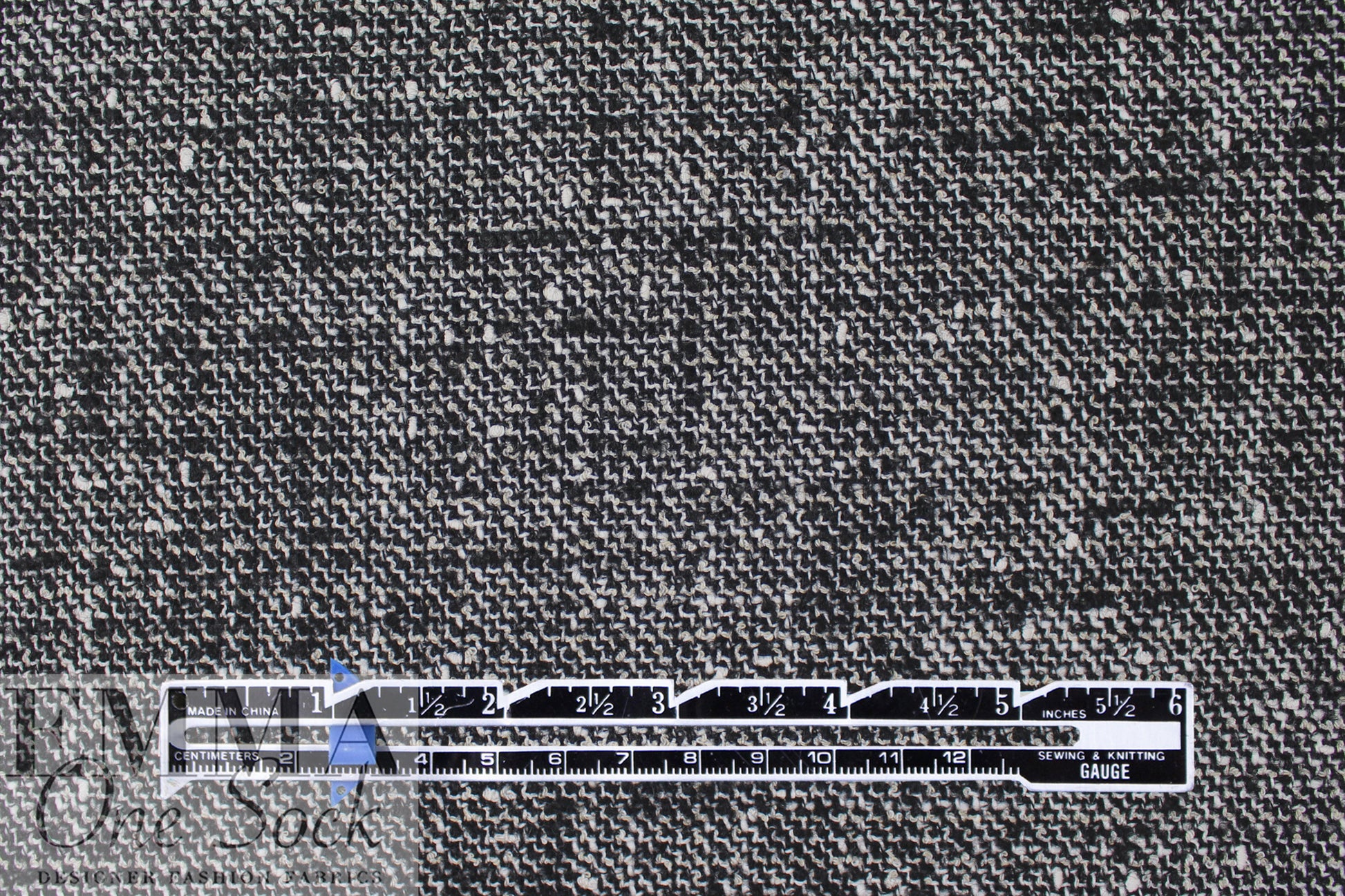 Italian designer salt/pepper wool/cotton blend tweed 2 yd