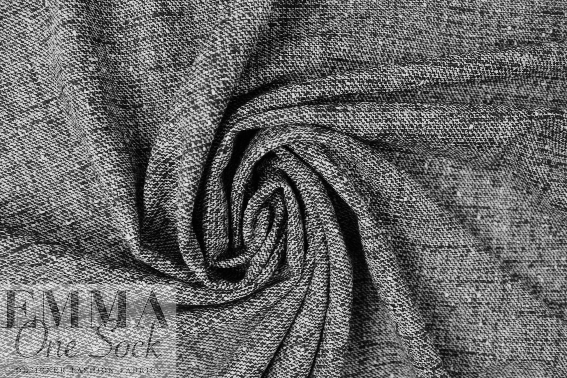 Italian designer salt/pepper wool/cotton blend tweed 2 yd