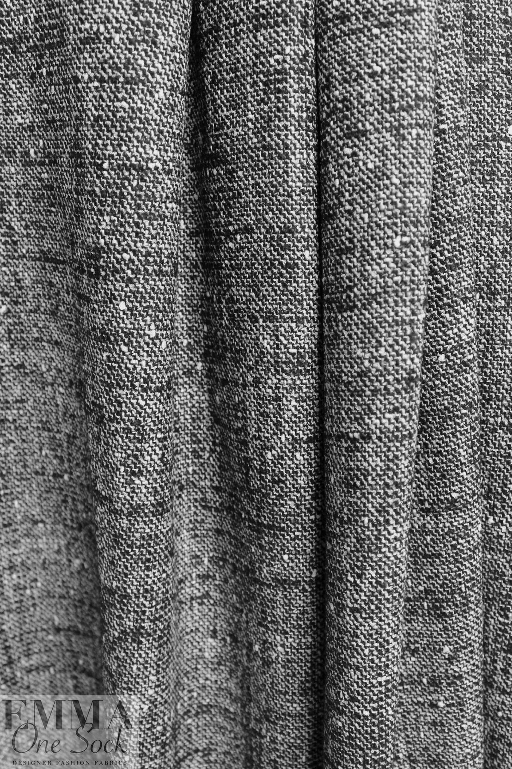 Italian designer salt/pepper wool/cotton blend tweed 2.5 yd