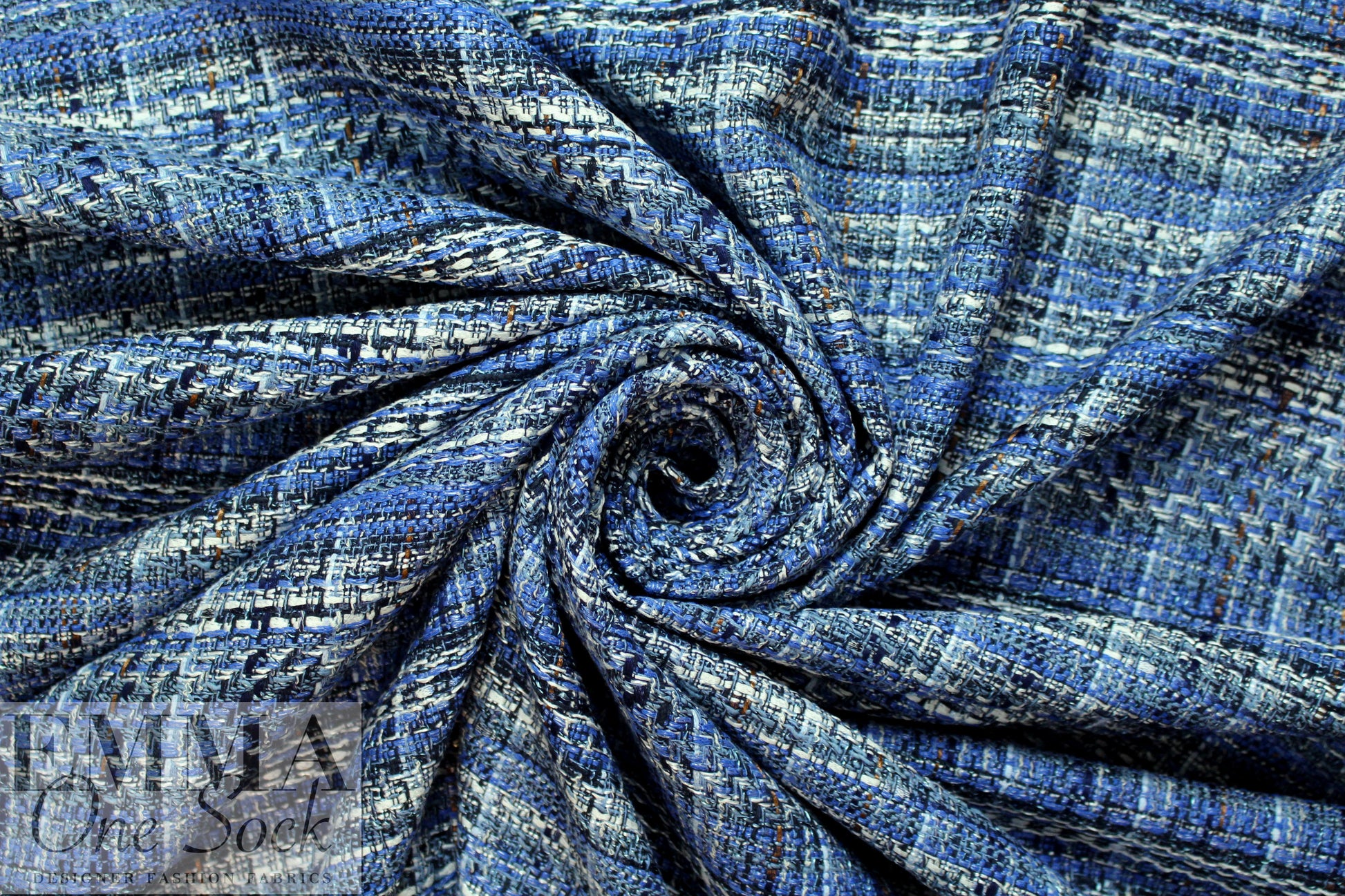 Italian shades of blue tweedy plaid suiting