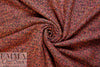 Italian hot coral boucle' tweed wool blend woven