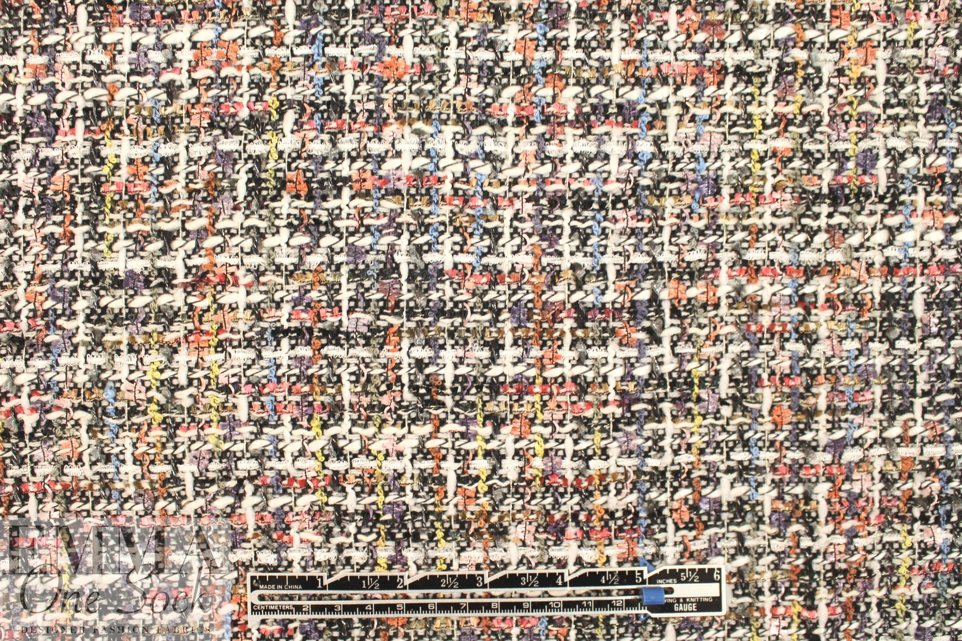 NY designer tweedy blend multicolor boucle'