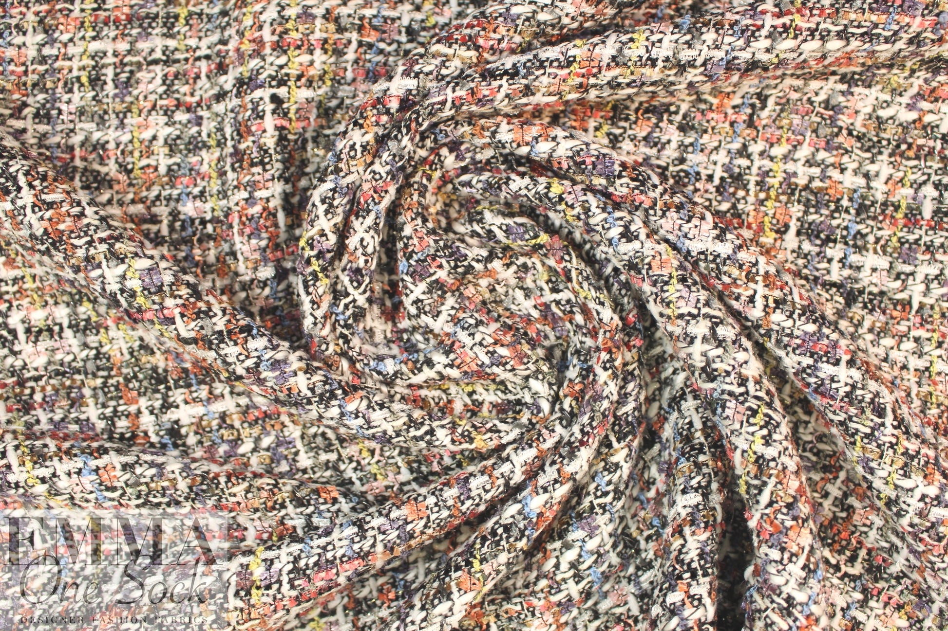 NY designer tweedy blend multicolor boucle'