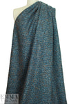 Italian turquoise boucle' tweed wool blend woven