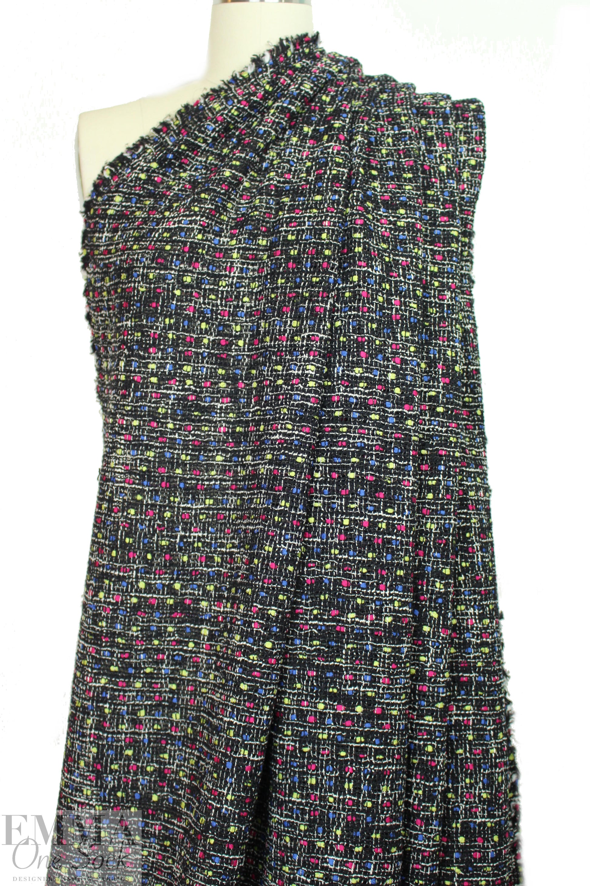 Italian cotton blend basketweave boucle' suiting