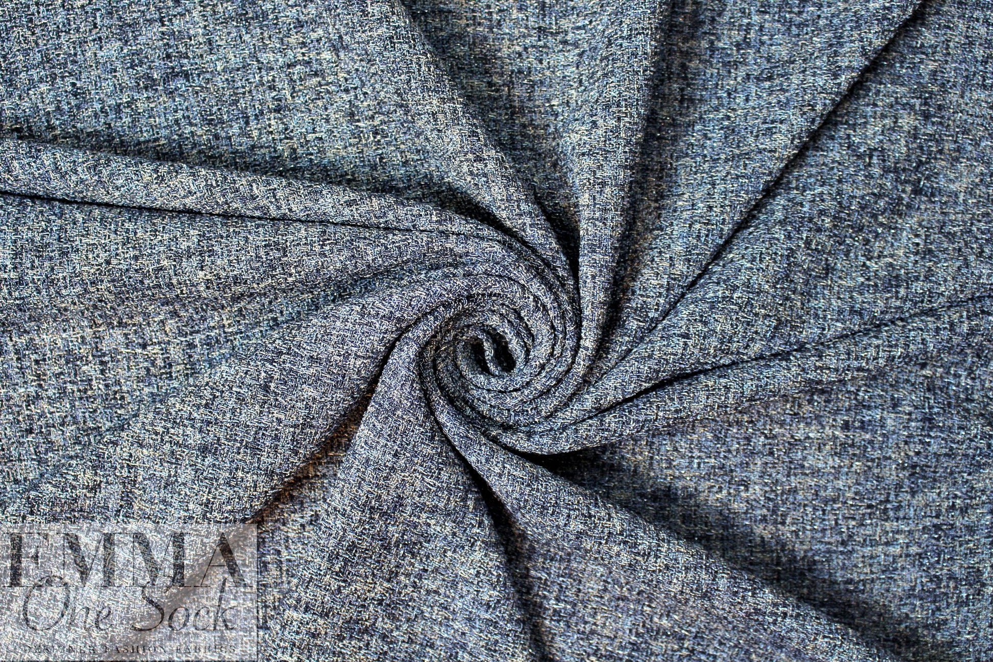 Tah@ri blue/gray soutache tweed suiting