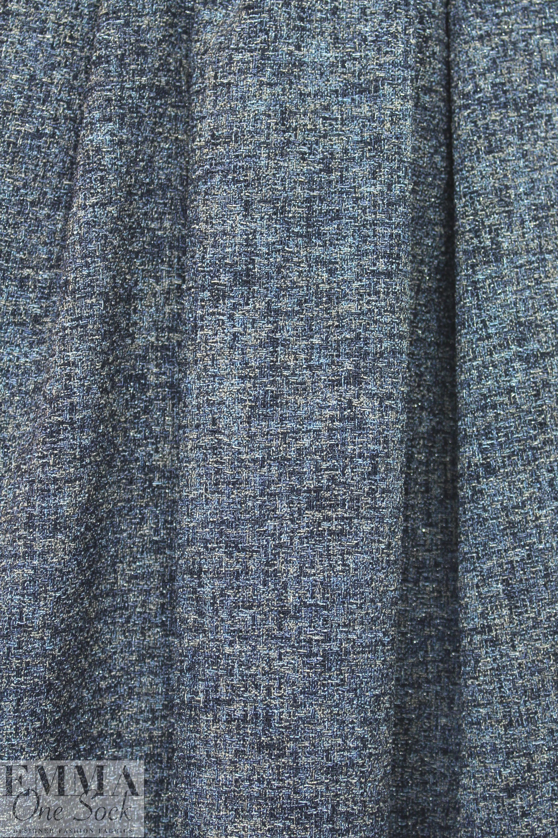 Tah@ri blue/gray soutache tweed suiting