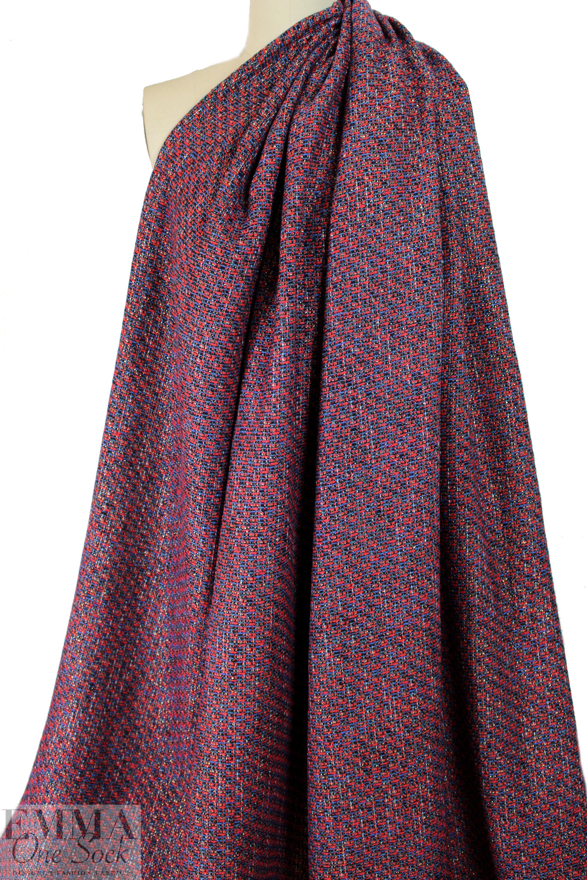 Italian metallic infused basketweave suiting