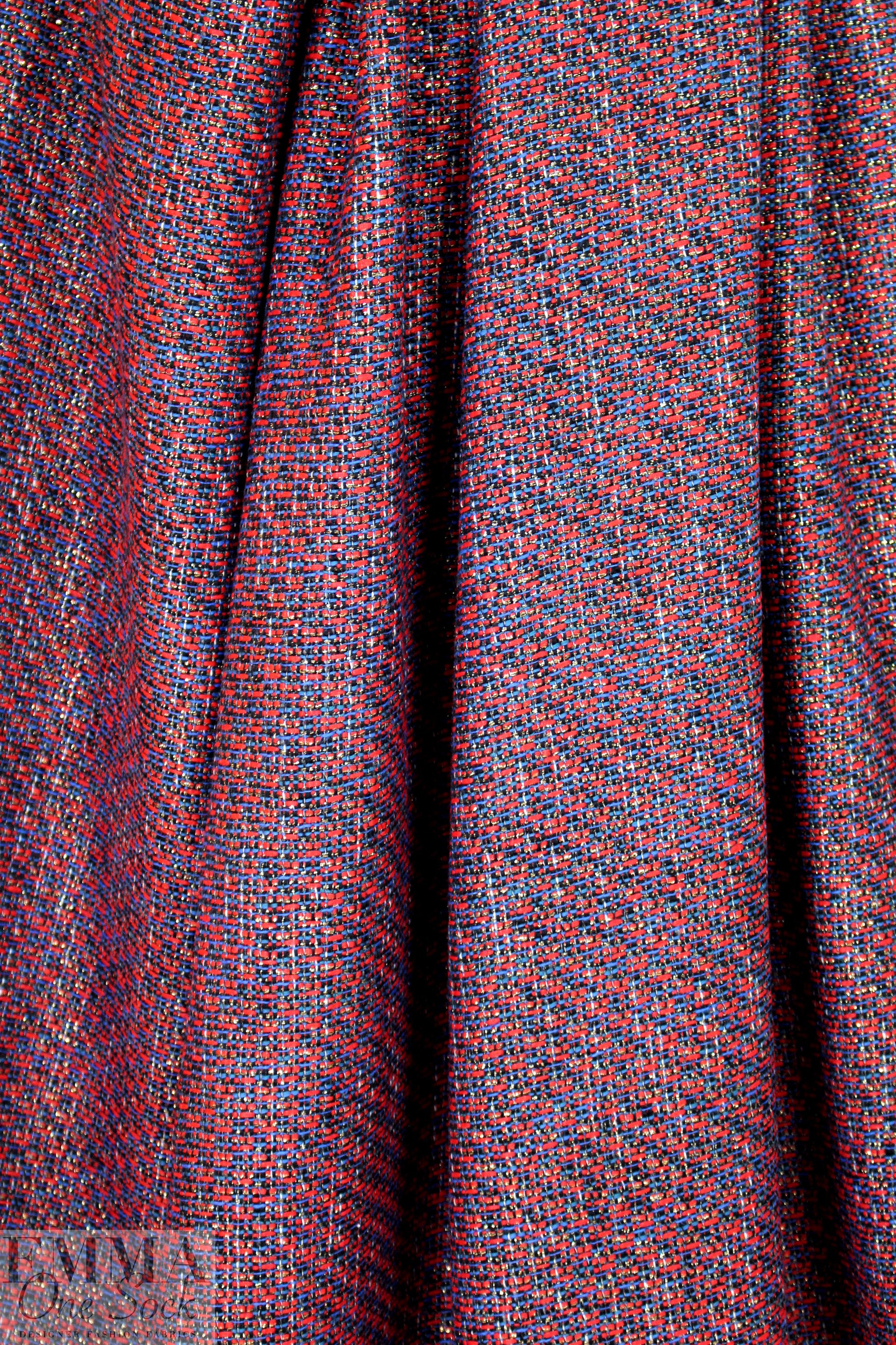 Italian metallic infused basketweave suiting 1.5 yd