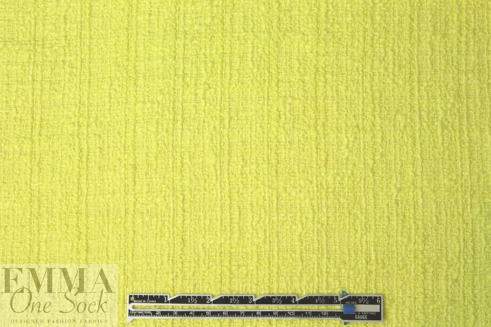 NY designer textured cotton tweed - lemon