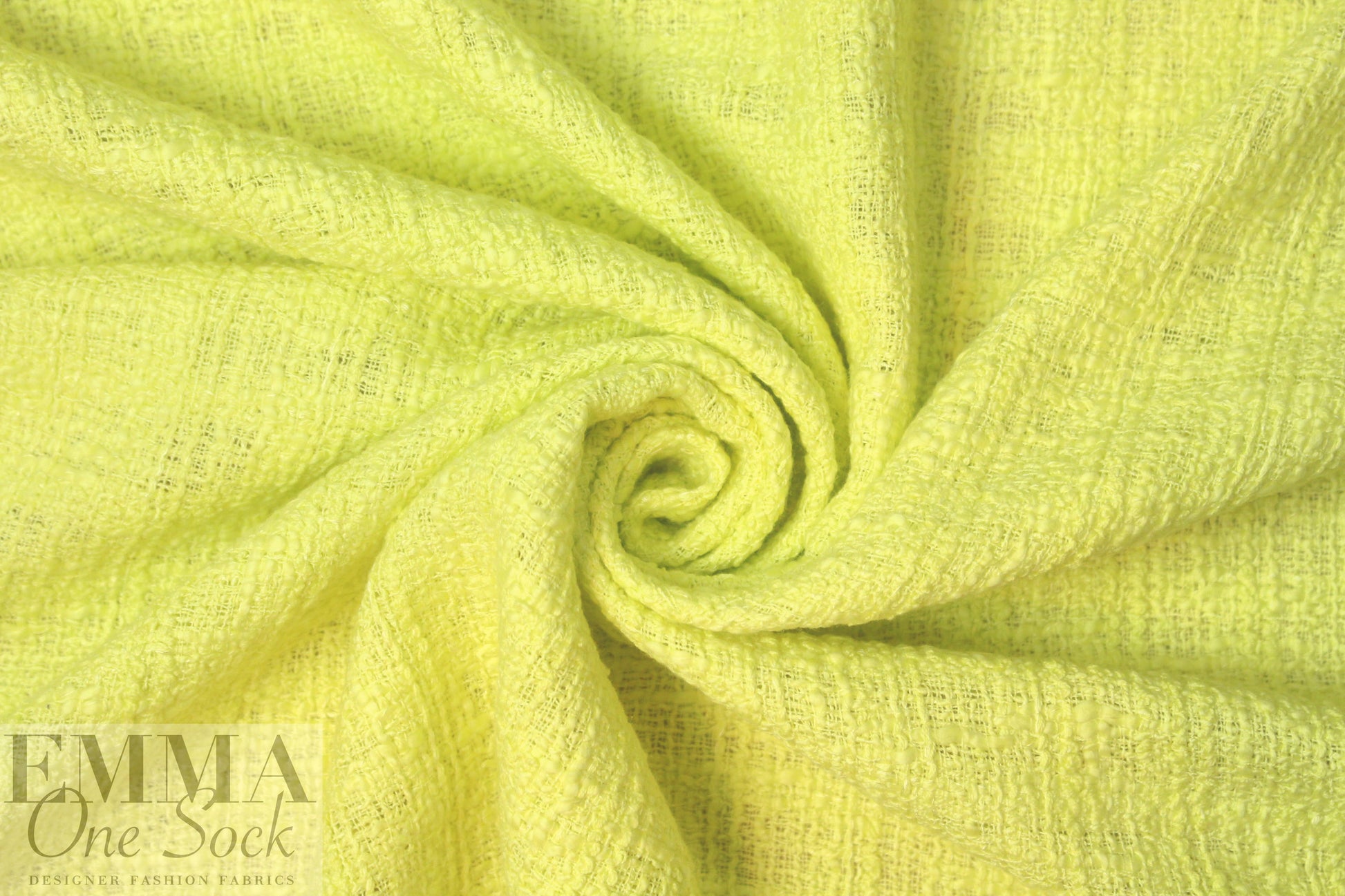 NY designer textured cotton tweed - lemon 1.375 yds