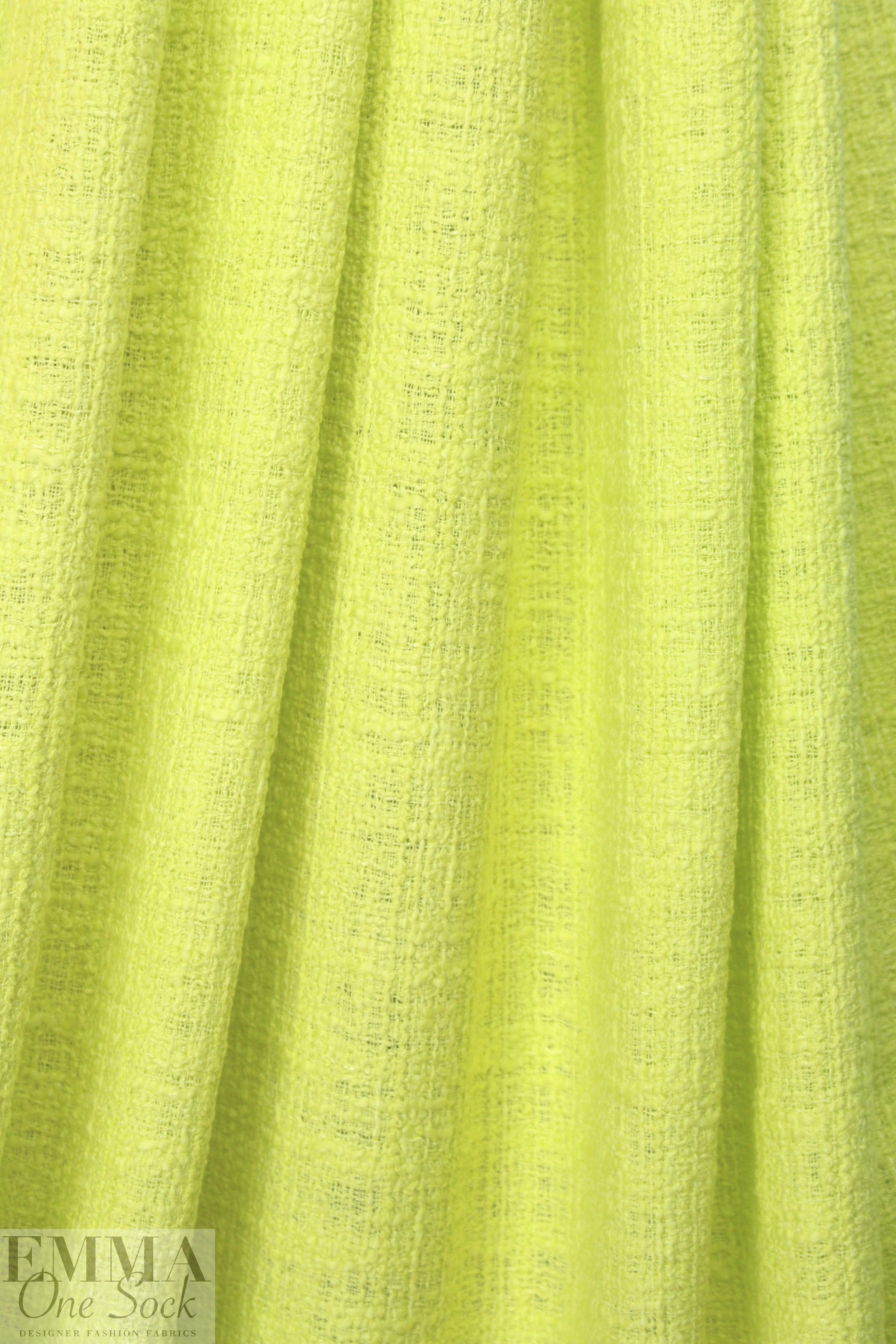 NY designer textured cotton tweed - lemon