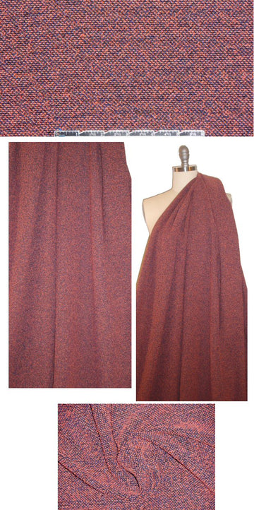 Rebecca Tayl0r tweedy woven - navy/nectarine