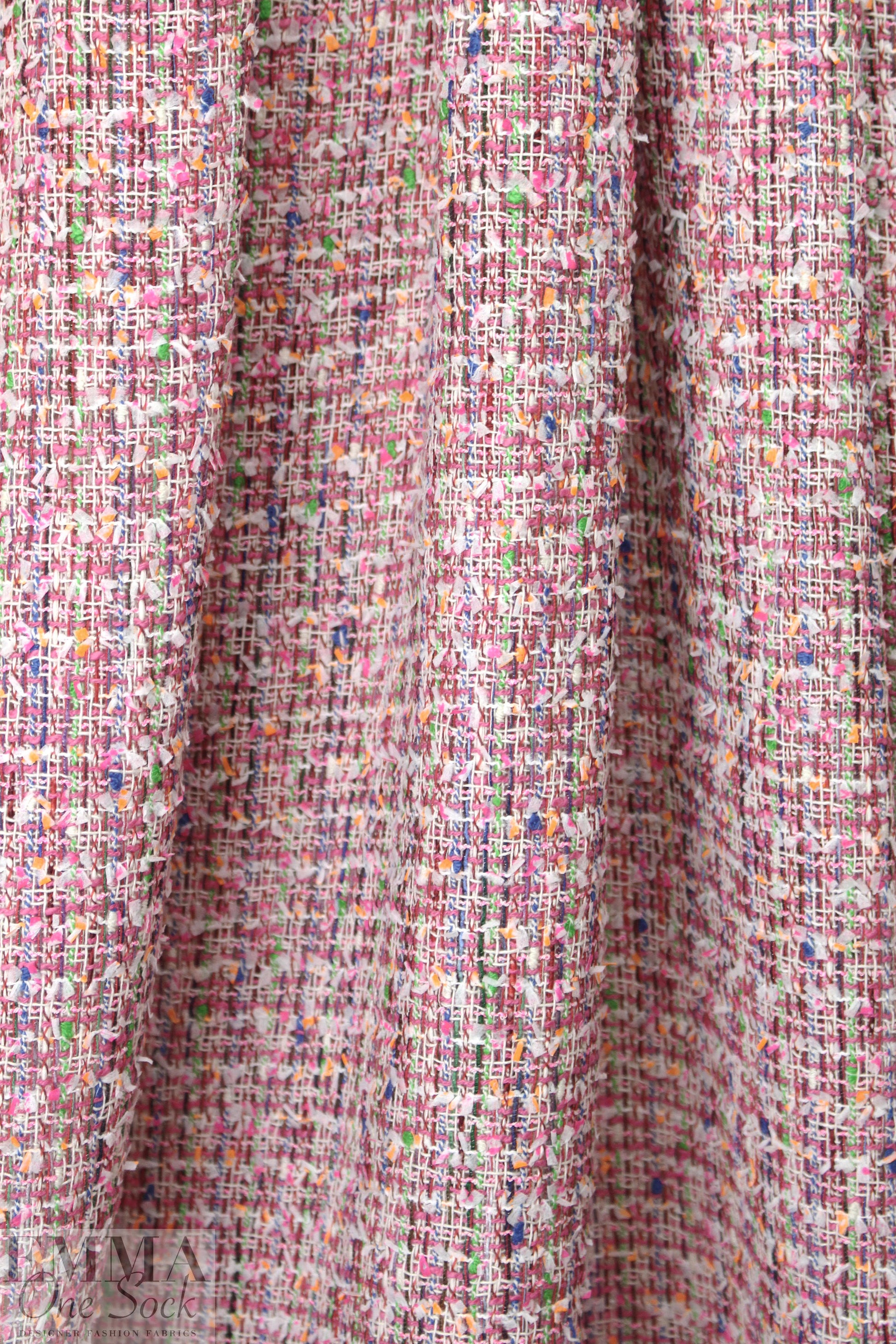Rebecca Tay1or 'Chanel tweed' - pink rose/cobalt