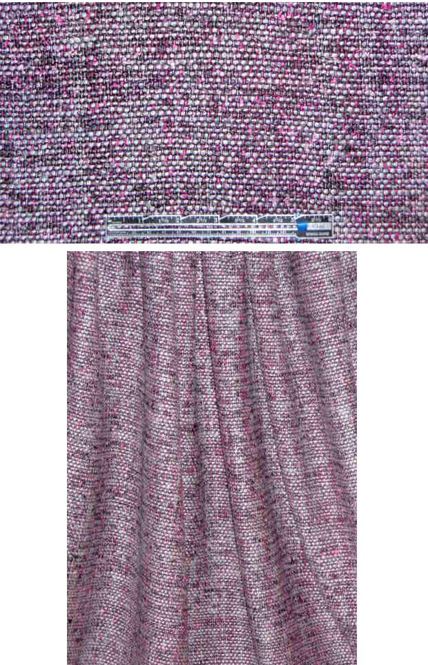 NY designer silk suiting - pink/silvery tweed