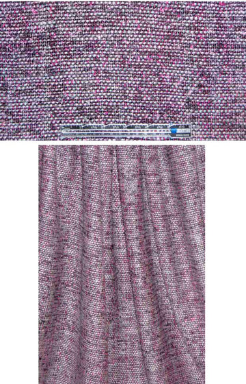 NY designer silk suiting - pink/silvery tweed