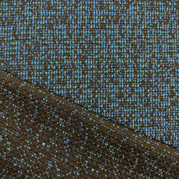 Italian Chane1-style tweedy boucle' suiting- blue/teal/black 2.125 yd