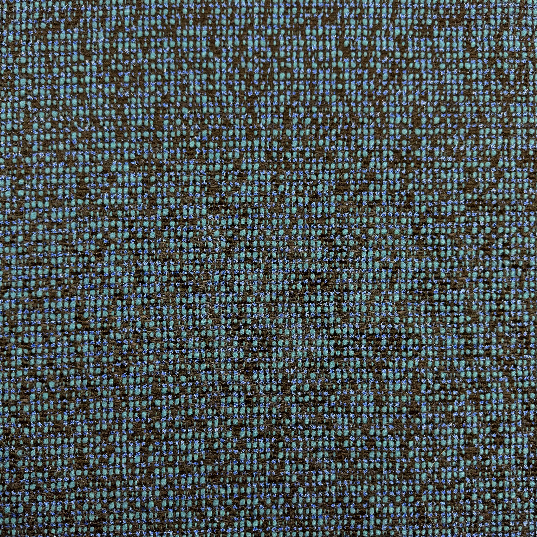Italian Chane1-style tweedy boucle' suiting- blue/teal/black 2.5 yd