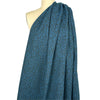 Italian Chane1-style tweedy boucle' suiting- blue/teal/black 2.125 yd