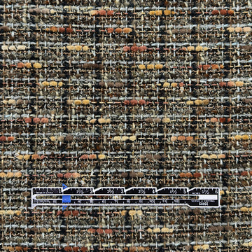 Italian Chane1-style wool blend tweedy boucle' - earthtones .5 yds