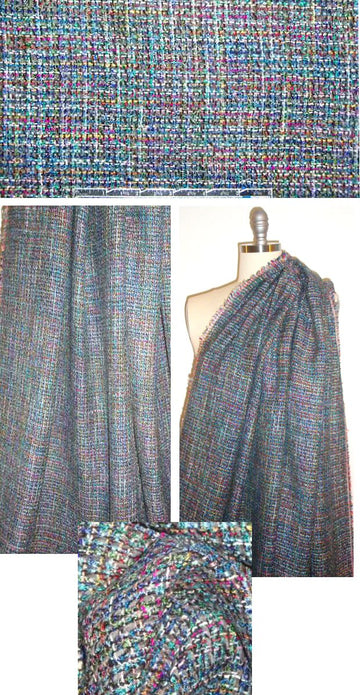 NY designer colorful tweedy basketweave