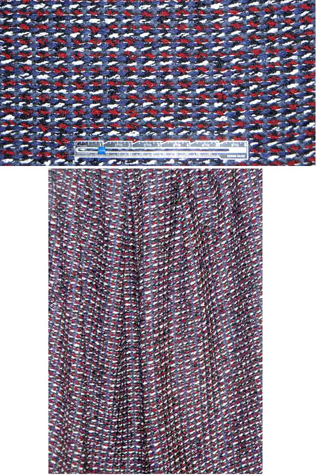 Italian navy/ruby/white fancy boucle suiting