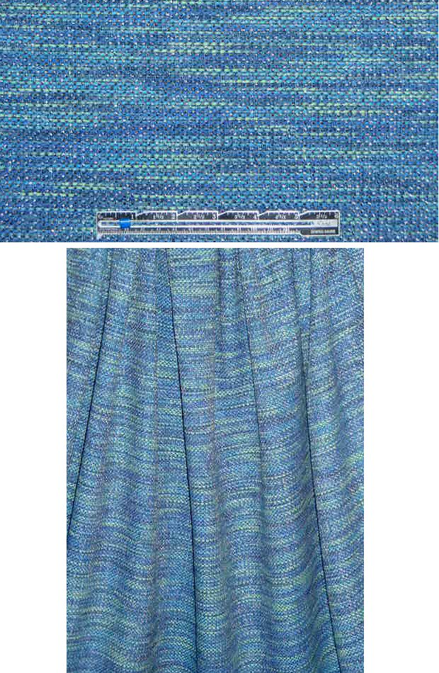 NY designer cotton blend blues/aqua basketweave