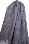 Italian kelly/lavender wool blend boucle' tweed 1.625 yd