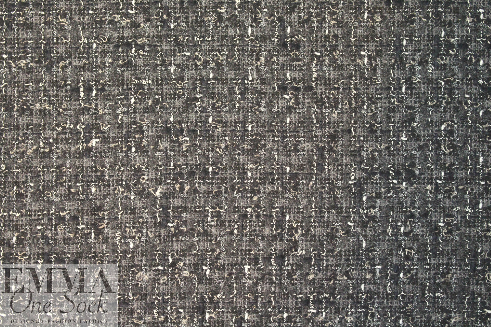 Italian 'Chanel tweed' cotton boucle' - black/gunmetal