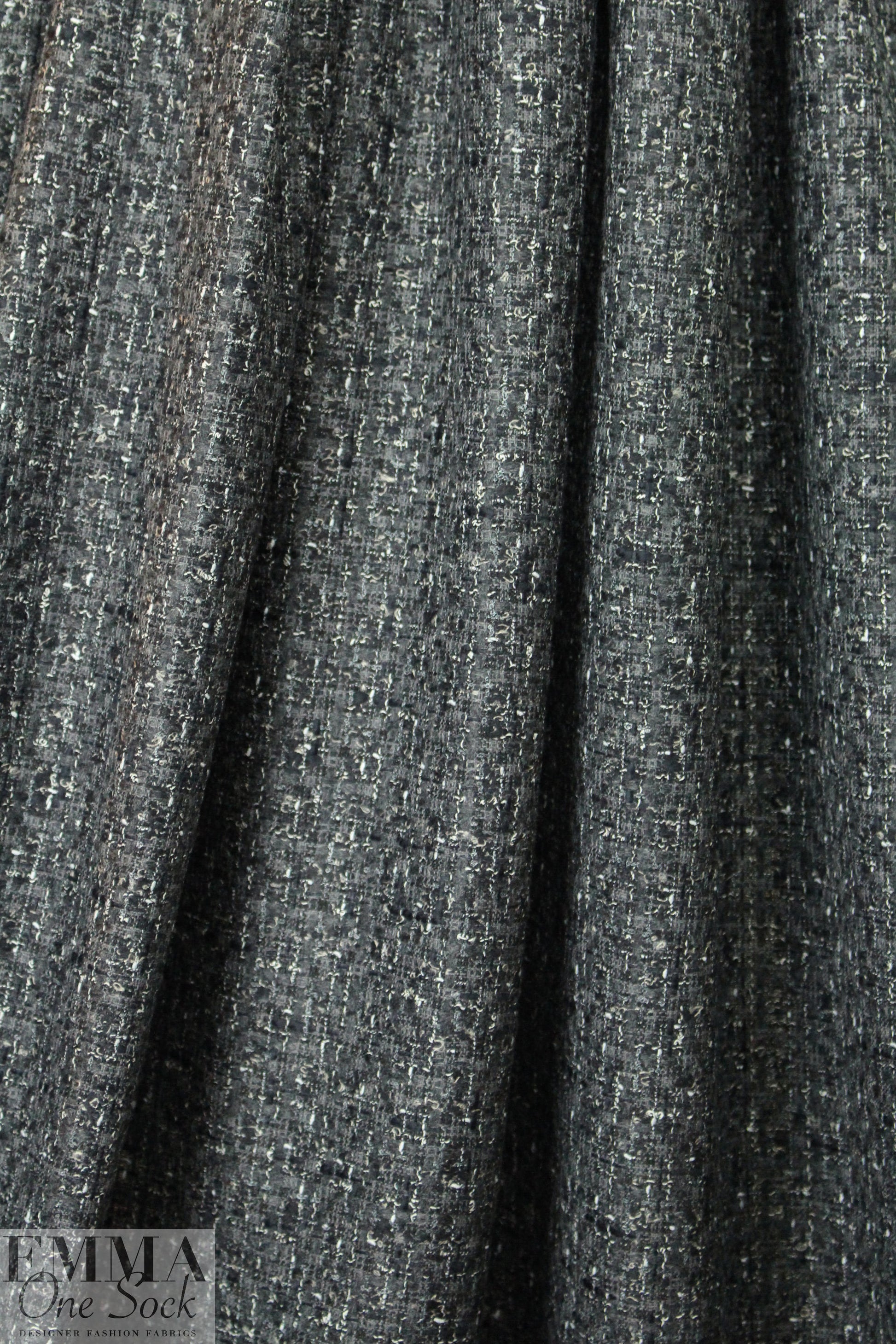 Italian 'Chanel tweed' cotton boucle' - black/gunmetal