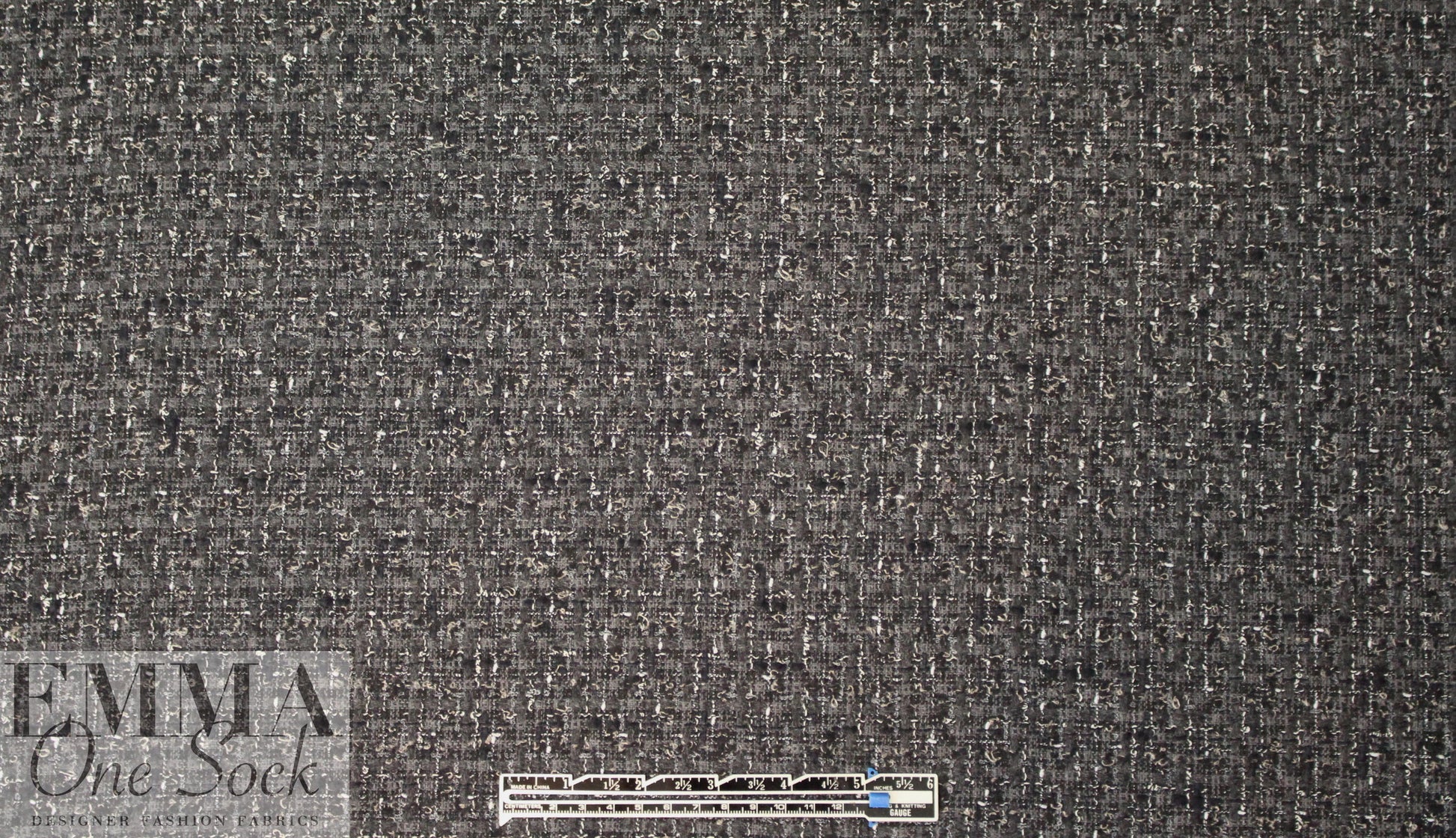 Italian 'Chanel tweed' cotton boucle' - black/gunmetal
