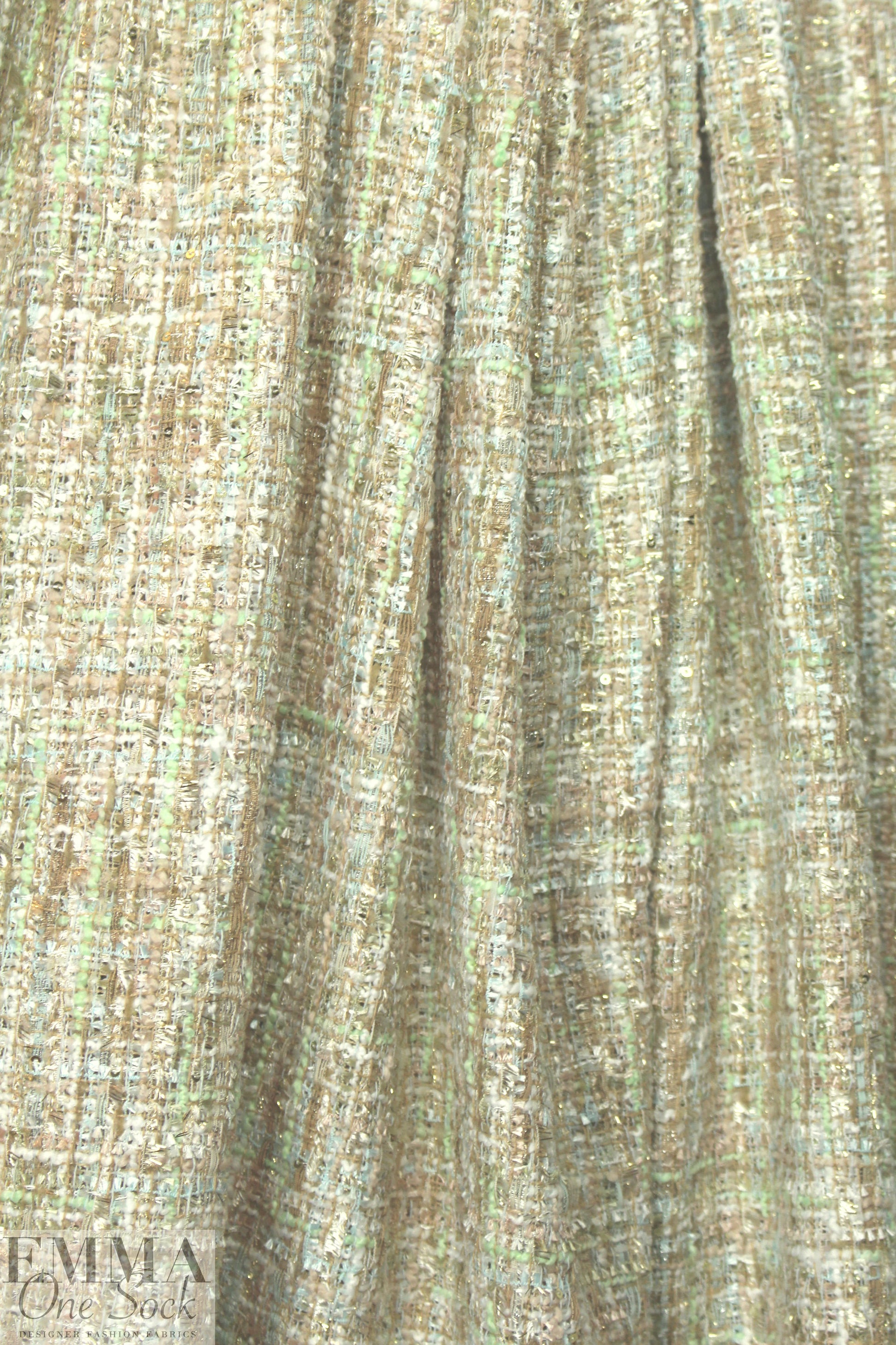 Italian 'Chanel tweed' sparkly boucle' - mint/gold