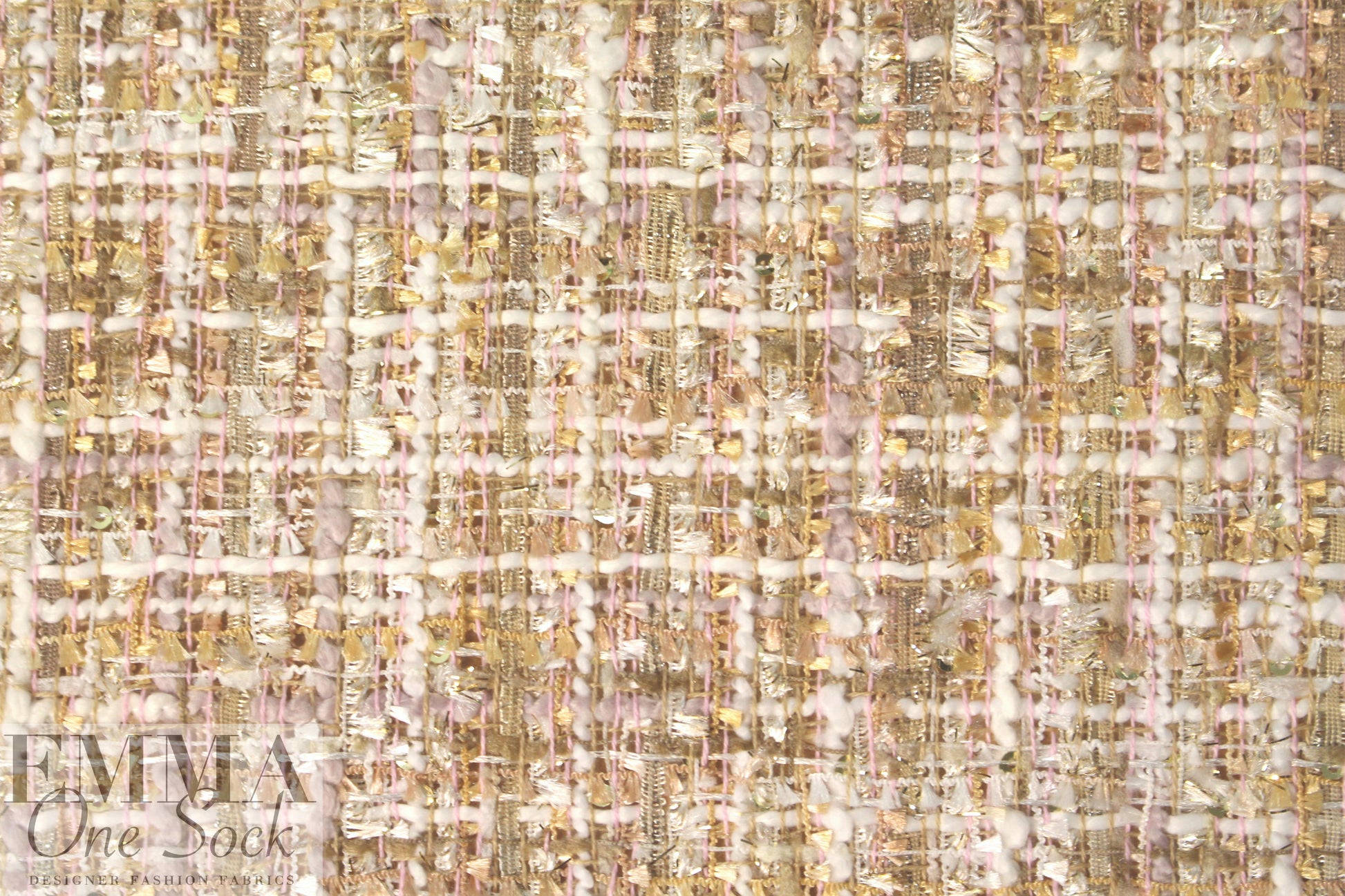 Italian 'Chanel tweed' sparkly boucle' - pink/gold