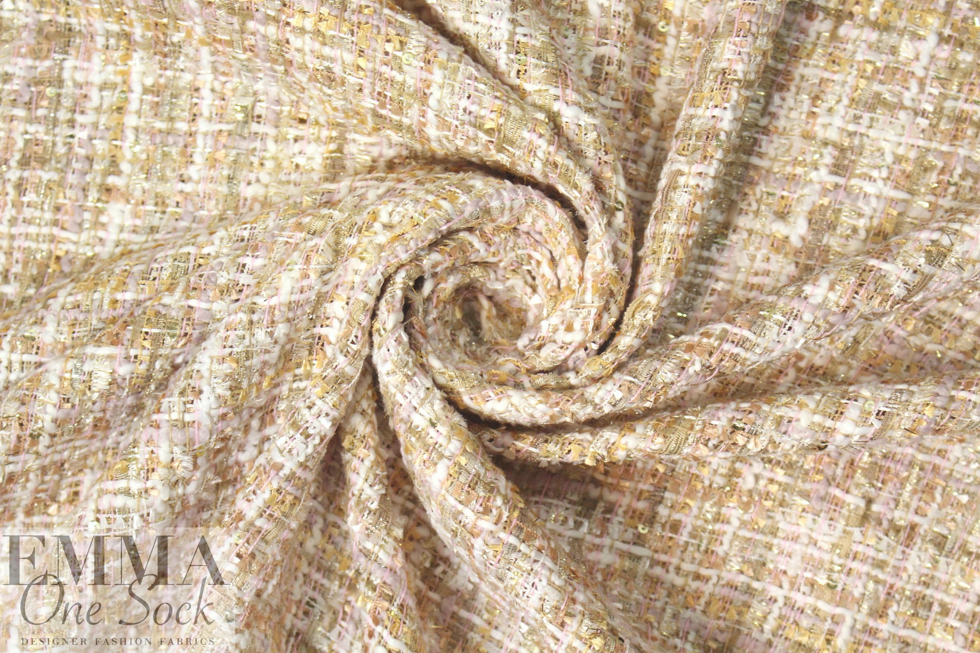 Italian 'Chanel tweed' sparkly boucle' - pink/gold
