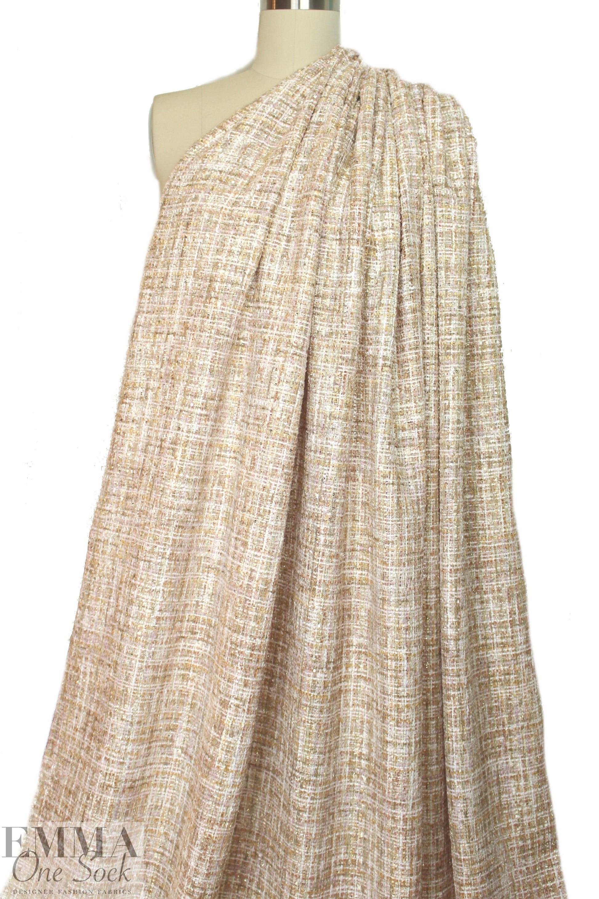 Italian 'Chanel tweed' sparkly boucle' - pink/gold