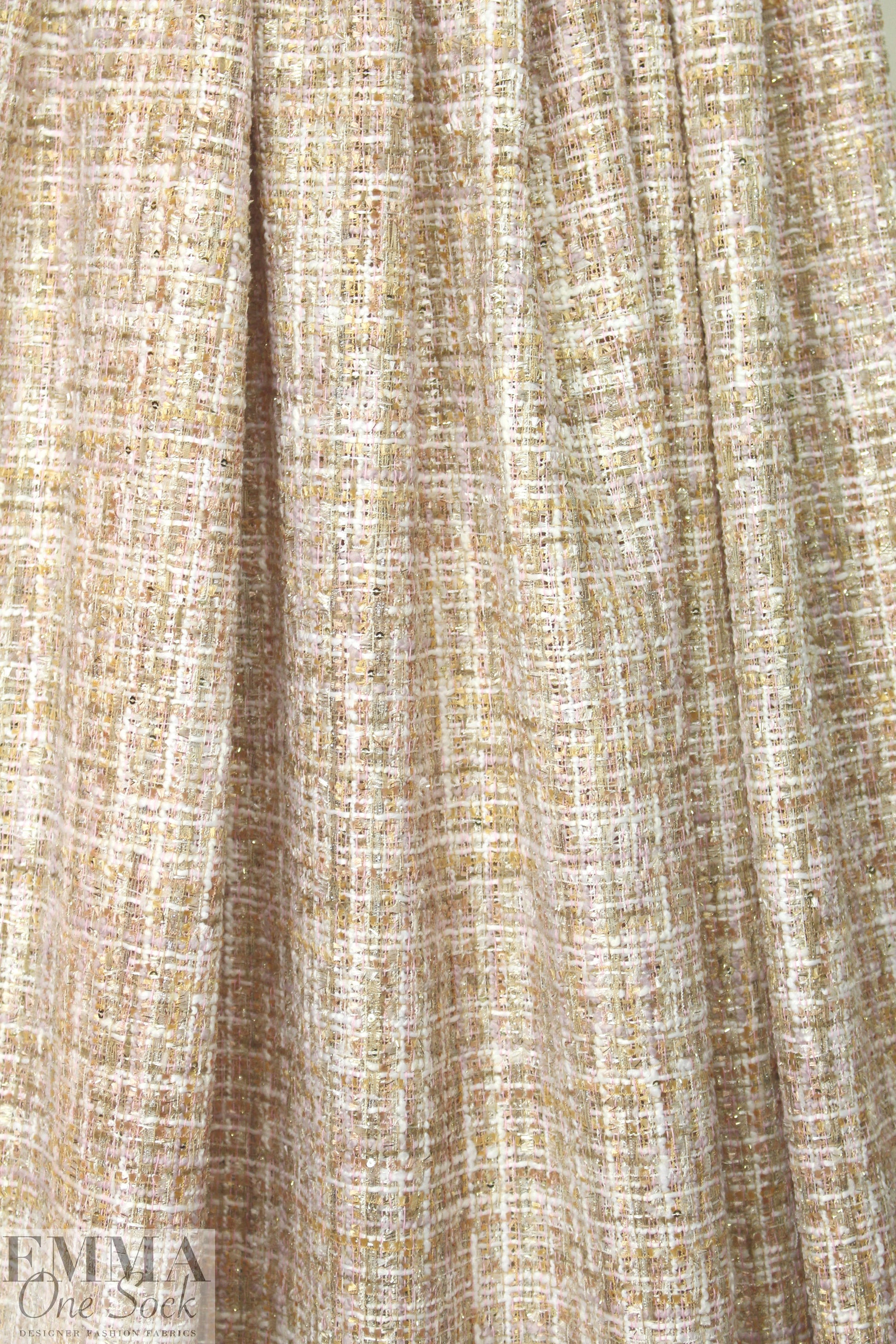 Italian 'Chanel tweed' sparkly boucle' - pink/gold